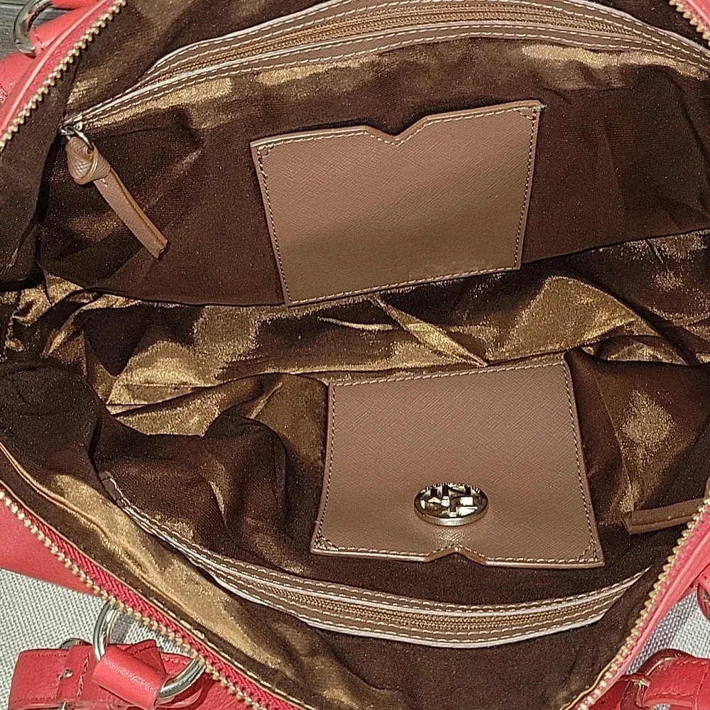 DKNY Red/Orange Leather Handbag